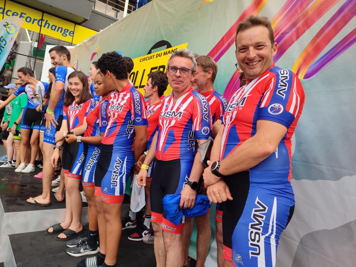 sur le podium